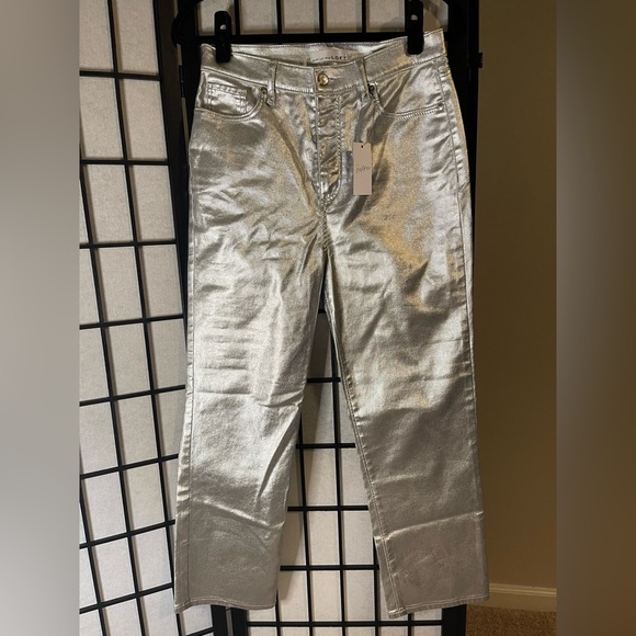LOFT Pants - LOFT Shimmering Silver Pants NWT